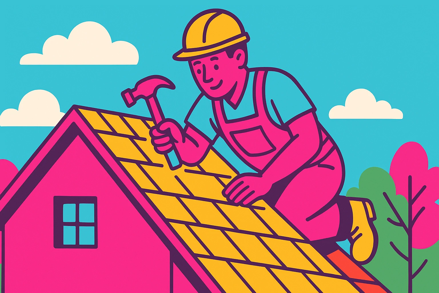 Ilustração para base de correio eletrónico 1366 Telhadores na região Brittany