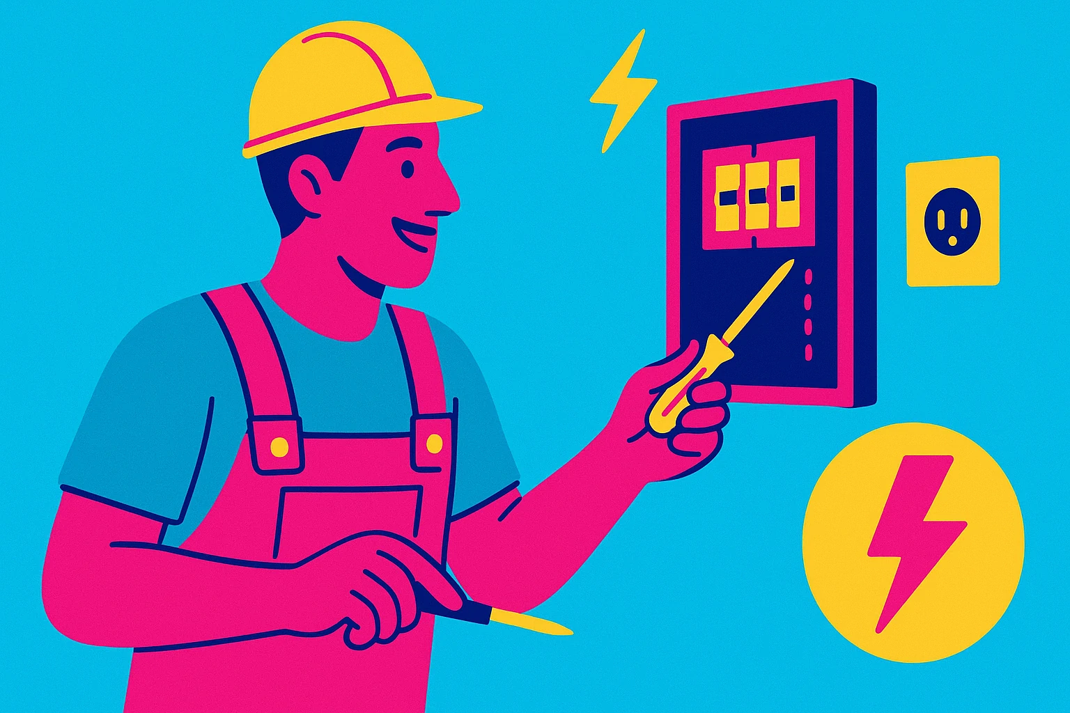 Ilustração para base de correio eletrónico 847 Electricistas no departamento 06