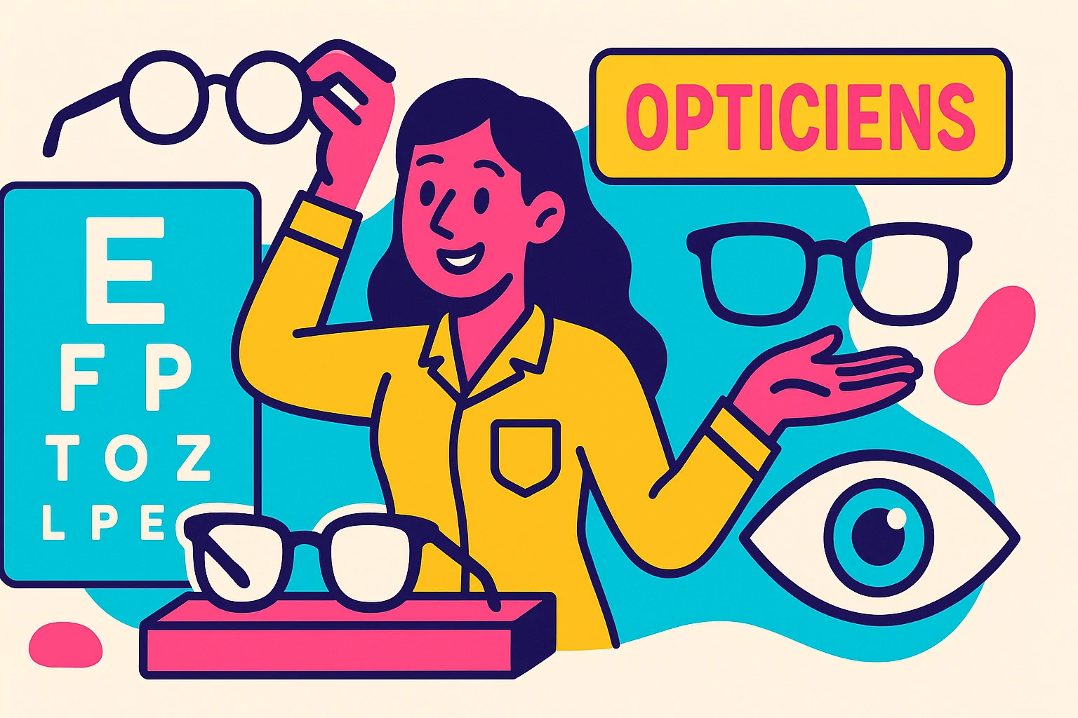 Ilustração para base de correio eletrónico 592 Ópticas no departamento 59
